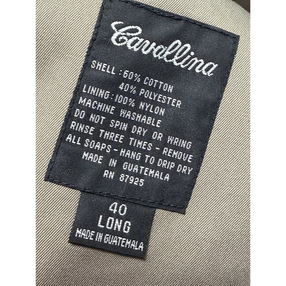 CAVALLINA Men's Iconic Classic Double Breasted Trench Coat Belted Long, Size 40 - Picture 4 of 4